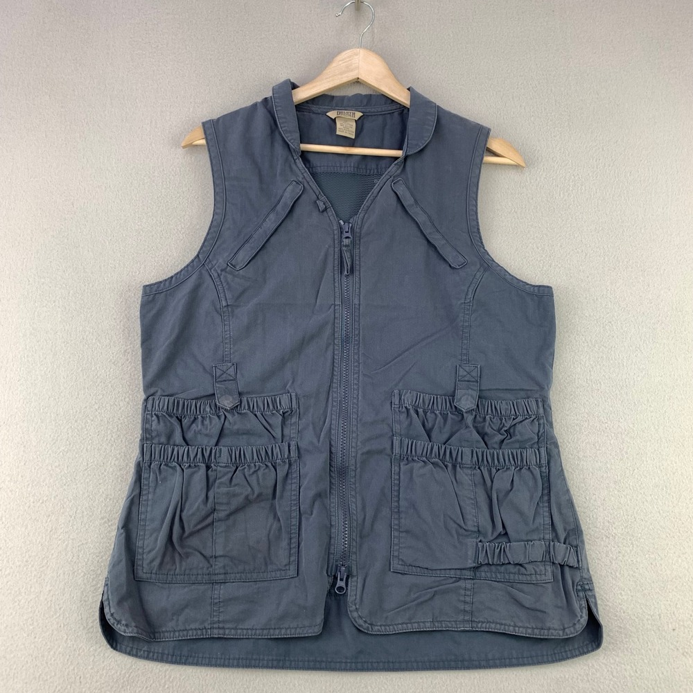 Duluth Trading Co Utility Vest Mens Medium Blue Fishing Work Mesh Multi Pocket